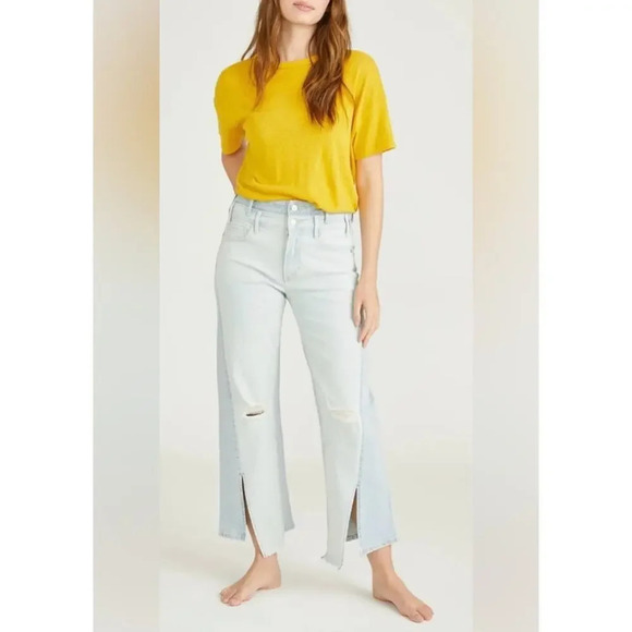 DRIFTWOOD Denim - Driftwood Cece Jeans Split Hem Straight Leg High Waist 30 27